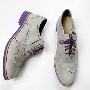 Cole Haan Suede Oxfords | Gray and Purple